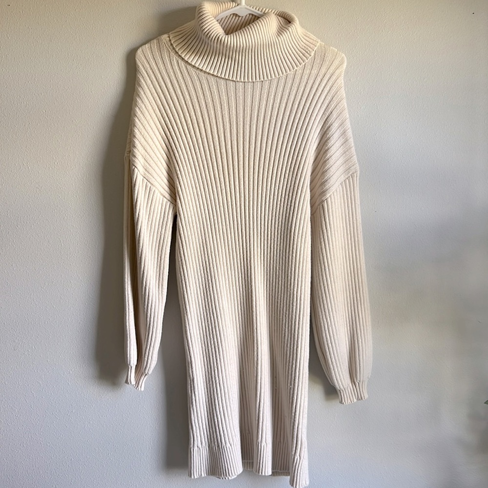 Turtle neck sweater dress